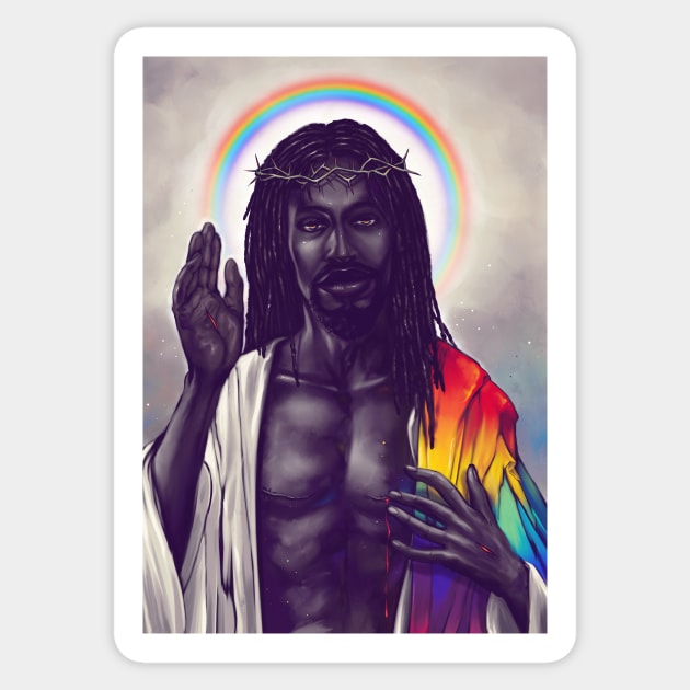 Jesus Loves Sticker by dracoimagem